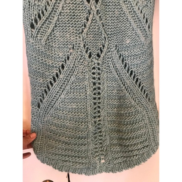 Fenn Wright Manson Green Open Mixed Knit Long Sleeve High-Low Tunic Sweater S - Picture 9 of 11